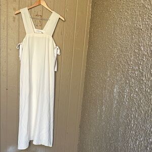 Helmut Lang sleeveless midi dress in off white size S